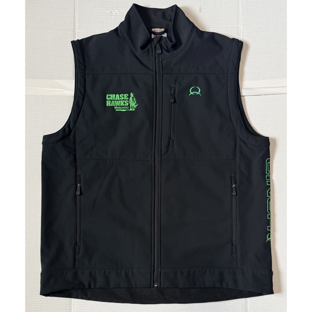 CINCH - Men's Softshell Vest -Black Chase Hawks Memorial Logo- XXL 2XL - NWT NEW